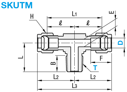 Raccordi per tubi in acciaio inox/Giunto a T/diramazione filettata:Immagine relativa