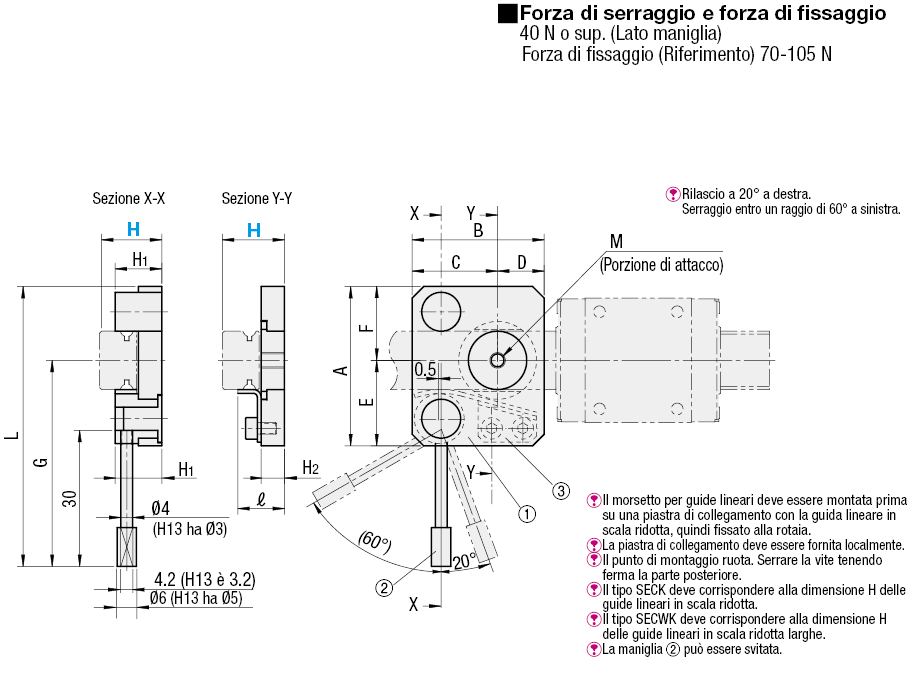 Morsetti per guide lineari/Per guide lineari in miniatura:Immagine relativa