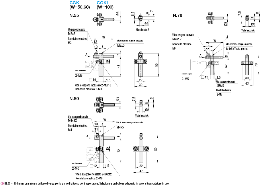Staffe per rotaie per trasportatori/Standard:Immagine relativa