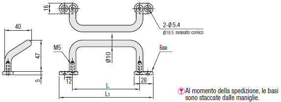 Maniglie con piastra/Offset:Immagine relativa