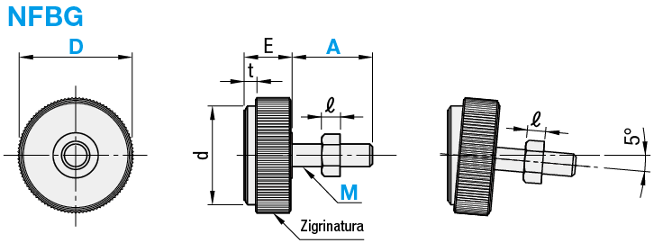 Unità di livellamento con piastra superiore/Con rotella zigrinata:Immagine relativa