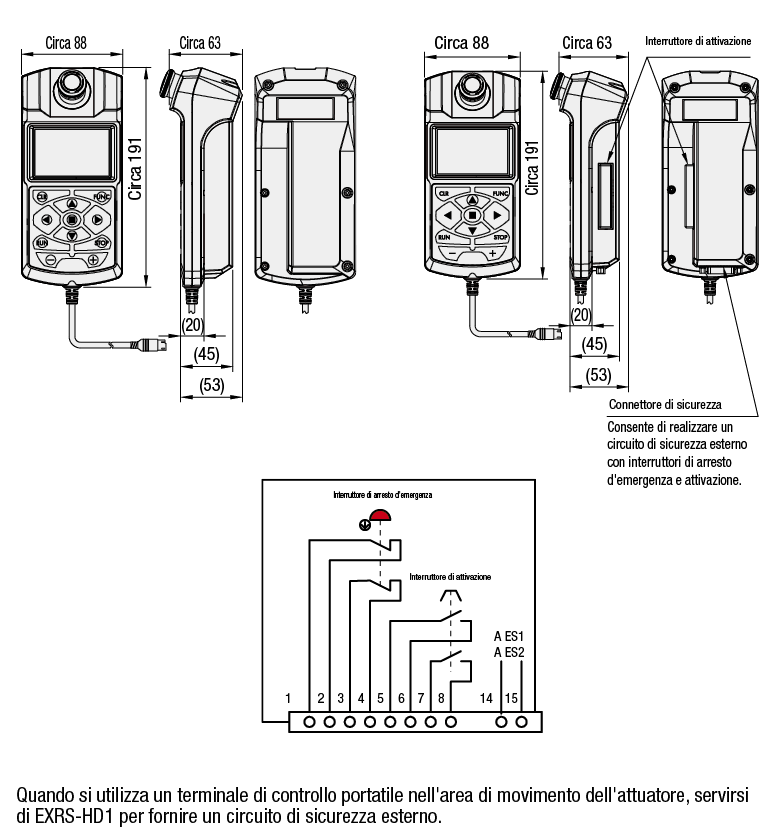 Terminali di controllo portatili per robot ad asse singolo serie RS:Immagine relativa