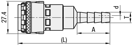 Raccordi dell'aria standard/attacchi a presa con portagomma e meccanismo di blocco:Immagine relativa
