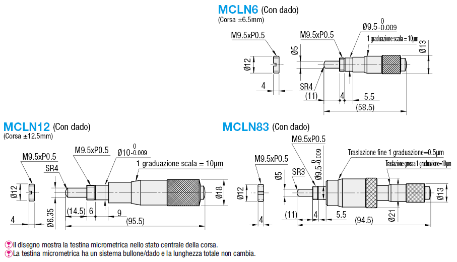 [Di precisione]Testina micrometrica (Corsa ±6.5, ±12.5mm):Immagine relativa
