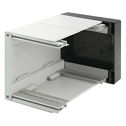 CombiCard 1000-3000 / CombiSet 500, Accessori per 19", Applicazione da 19" per connettori DIN EN 60603-2 con piastre frontali cieche per elemento base senza frontalino