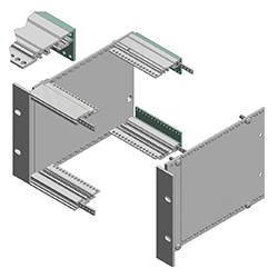 Interzoll, Guide a sezione Z, in alluminio anodizzato in colore naturale, per connettori DIN EN 60603-2 (ex DIN 41612)