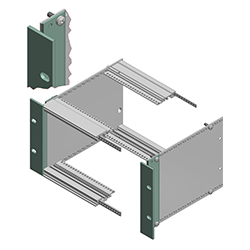 Interzoll, Flange 3 / 6 U, in alluminio anodizzato in colore naturale, per il montaggio su pannelli laterali di subrack