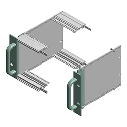 Interzoll, Flange 3 / 6 U, in alluminio anodizzato in colore naturale, per il montaggio su pannelli laterali di subrack dotate di fori per maniglie