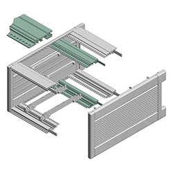 Interzoll Plus, Profilati per bus in alluminio anodizzato in colore naturale, per il fissaggio di backplane standard