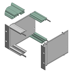 Interzoll, Profilati per bus con distanza integrata per striscia isolante e morsettiera per ADG, in alluminio anodizzato in colore naturale, per il fissaggio di backplane