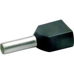 Puntalino per doppio filo 8728 Klauke 2 x 1,5 mm² x 8 mm parzialmente isolato nero 1000