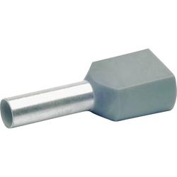 Puntalino per filo doppio 87412 Klauke 2 x 4 mm² x 12 mm parzialmente isolato grigio 100 pz.