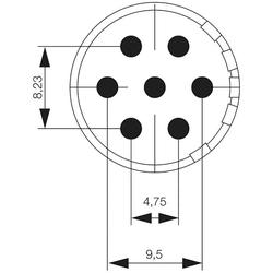 Inserto di contatto (connettore circolare), contatto maschio a saldare, con incavo di saldatura, M23