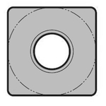 Tipo quadrato a 90°, negativo, con foro SNMG12○○-MQ "finitura e semifinitura", acciaio inox / leghe termoresistenti