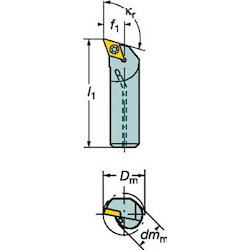 Inserto Strumento di alesatura, CoroTurn 107, Morsetto a Vite , A: -SDQCR / L