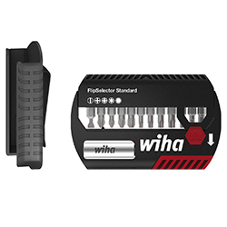 Wiha Set di inserti FlipSelector Standard 25 mm, Assortito 13 pz., 1/4" C6,3 con clip per cintura