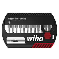 Wiha Set di inserti FlipSelector Standard 25 mm, TORX® Tamper Resistant (con foro) 13 pz. 1/4" C6,3 con clip per cintura