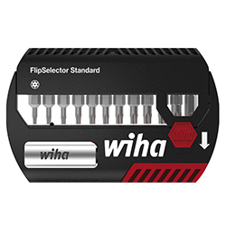 Wiha Set di inserti FlipSelector Standard 25 mm, TORX® Tamper Resistant (con foro), 13 pz., 1/4" C6,3