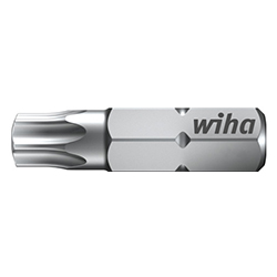 Wiha Set di inserti Standard 25 mm, Tamper Resistant (con foro) 1/4", in custodia