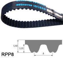 Cinghia dentata / RPP5, RPP8, RPP14 / CR (Neoprene) / MEGADYNE  15410034502500