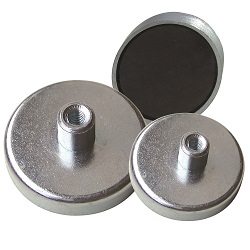 Ferrite Shallow Pot Magnets / Threaded Hole E869