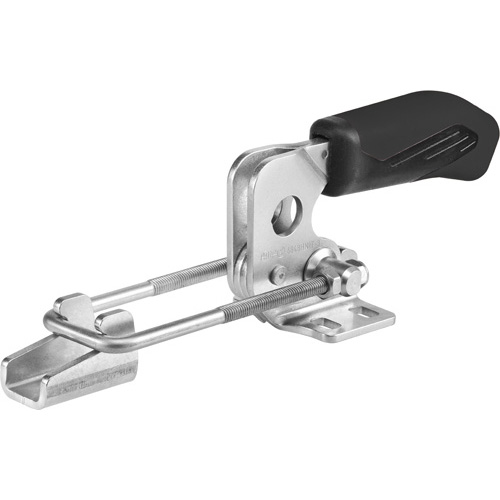 Horizontal Hook-Type Toggle Clamp with Black Handle, 6848HNIT