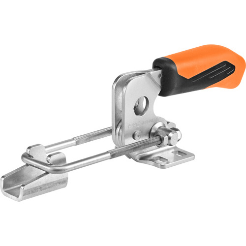 Horizontal Hook-Type Toggle Clamp with Orange Handle, 6848HNIJ