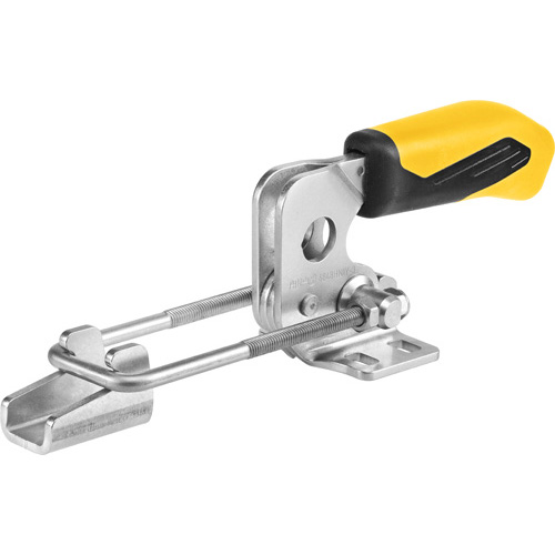 Horizontal Hook-Type Toggle Clamp with Yellow Handle, 6848HNIY