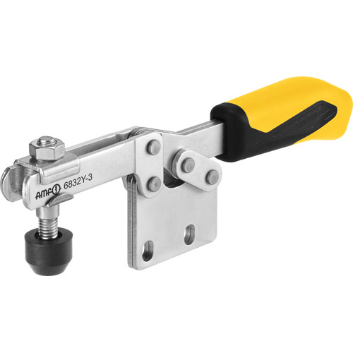 Horizontal Toggle Clamp with Yellow Handle, 6832Y