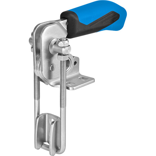 Vertical Hook-Type Toggle Clamp with Blue Handle, 6848VE