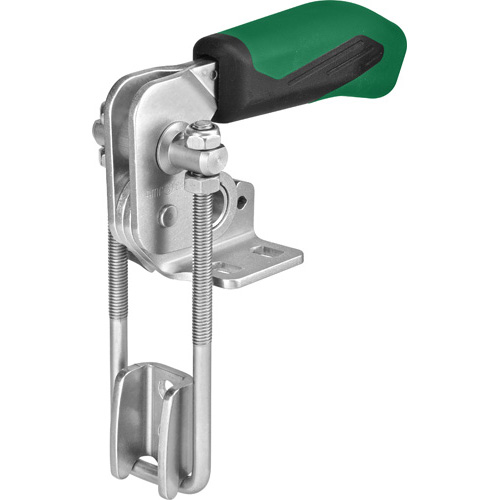 Vertical Hook-Type Toggle Clamp with Green Handle, 6848VNIG