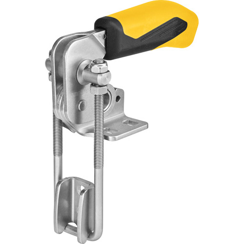 Vertical Hook-Type Toggle Clamp with Yellow Handle, 6848VNIY