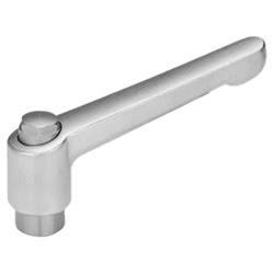 Adjustable Stainless Steel-Hand levers, threaded bushing, electropolished 300.6-78-M12-AS