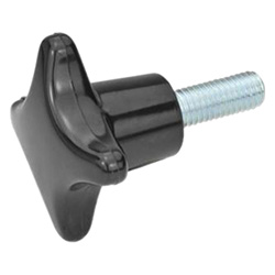 Hand knobs, plastic, with threaded bolt, Steel 6335.4-ST-40-M8-30