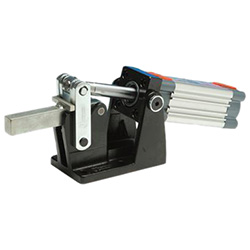 Heavy-duty pneumatic toggle clamps with horizontal mounting base, with magnetic 861-1000-EP-M