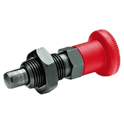 Indexing plungers, Steel, with red knob