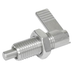 Stainless Steel-Cam action indexing plungers, with locking function 721.6-6-M12X1,5-RBK