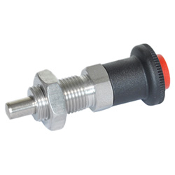 Stainless Steel-Indexing plungers with safety lock, unlocking with push-button