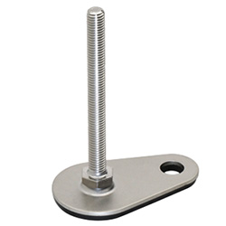 Stainless Steel-Levelling feet with mounting lug, with and without rubber underl 43-60-M12-60-D1-SK