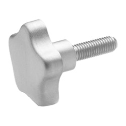 Stainless Steel-Star knobs with threaded bolt AISI 304 5334-50-M10-40