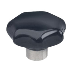 Star knobs with protruding Stainless Steel bushing 6336.1-63-M12-E-NI