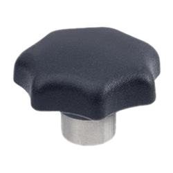 Star knobs, Technopolymer, with protruding Stainless Steel bushing 6336.2-40-M8-E-NI