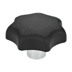 Star knobs, Technopolymer, with protruding steel bushing 6336.2-32-M6-E