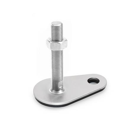 Stainless Steel-Levelling feet, A4, with fixing lug, drop shape (GN 45)