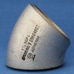 Raccordo di testa a saldare per tubi in acciaio, gomito a 45°, tubo bianco JIS(G)-45E(S)-PT370-8B-S40