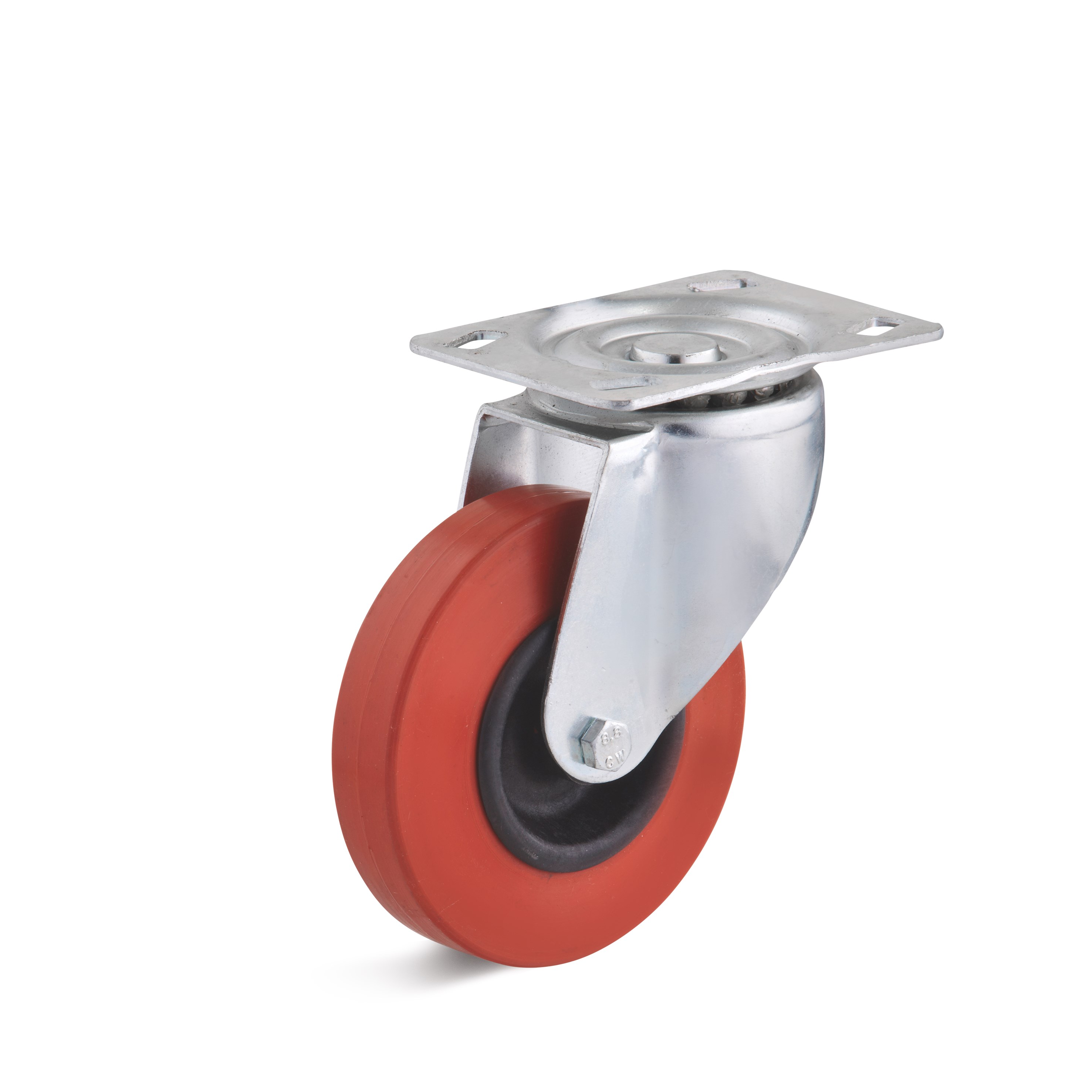 Swivel castor with heat-resistant rubber wheel L-IT-HGK-125-G-3-ROT
