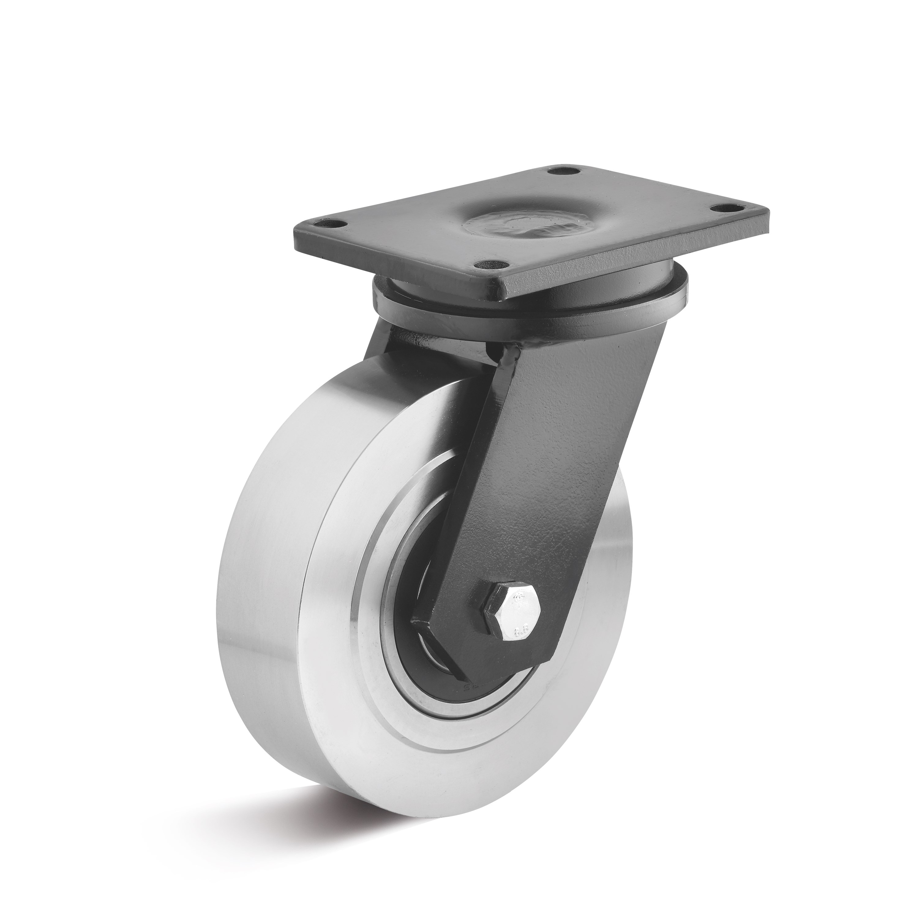 Swivel castor with all-steel wheel