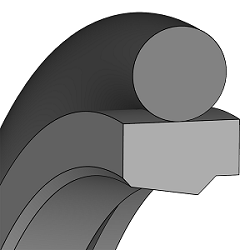 Guarnizione per stelo, PTFE-bronzo, con O-ring NBR