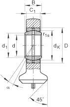 Estremità stelo idraulico ELGES che richiede manutenzione con estremità a saldare tonde, aperta