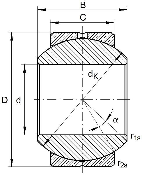 Cuscinetti lisci sferici radiali ELGES che richiedono manutenzione, acciaio/bronzo, aperti
